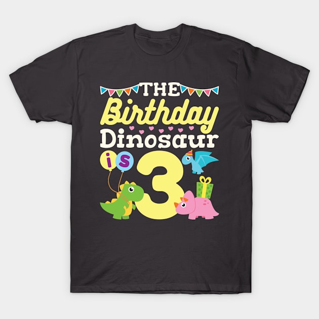 Kids Dinosaur Birthday Shirt - 3rd Birthday T-Shirt by redbarron